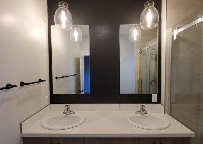 Bathroom painting project with double sinks