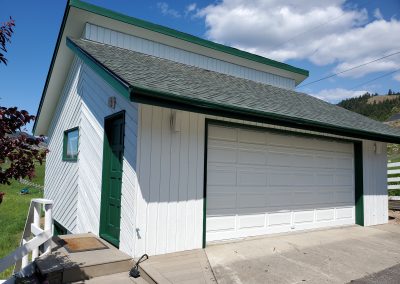 Exterior of a garage painting