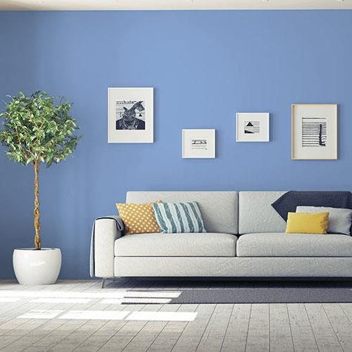periwinkle blue living room